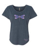 Flying Over Sunset Dragonfly Fitted Tee Front Flying Over Sunset Dragonfly Fitted Tee Front